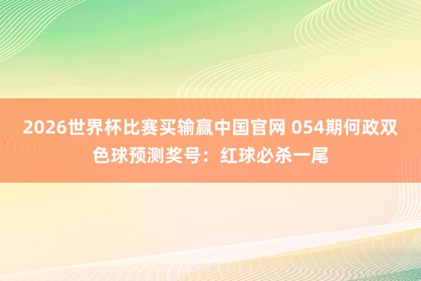 2026世界杯比赛买输赢中国官网 054期何政双色球预测奖号：红球必杀一尾