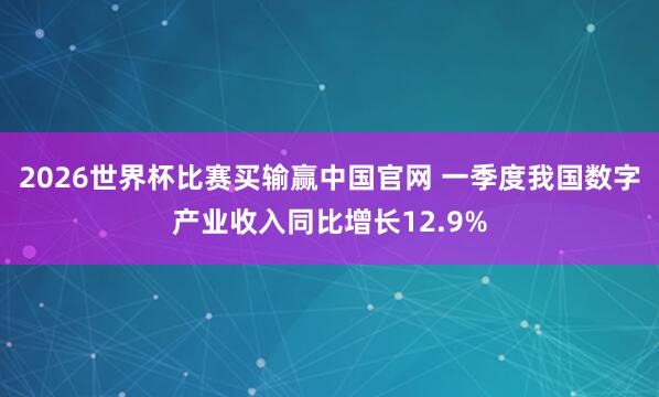2026世界杯比赛买输赢中国官网 一季度我国数字产业收入同比增长12.9%