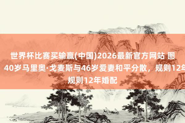 世界杯比赛买输赢(中国)2026最新官方网站 图片报：40岁马里奥·戈麦斯与46岁爱妻和平分散，规则12年婚配