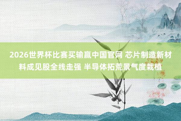 2026世界杯比赛买输赢中国官网 芯片制造新材料成见股全线走强 半导体拓荒景气度栽植