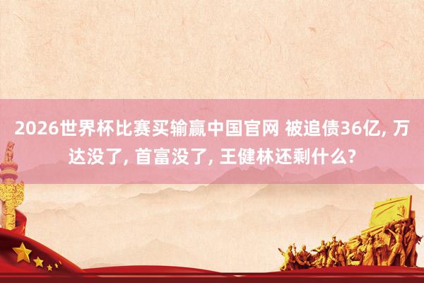 2026世界杯比赛买输赢中国官网 被追债36亿， 万达没了， 首富没了， 王健林还剩什么?