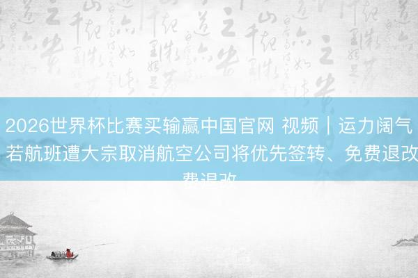 2026世界杯比赛买输赢中国官网 视频｜运力阔气 若航班遭大宗取消航空公司将优先签转、免费退改