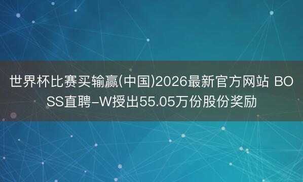 世界杯比赛买输赢(中国)2026最新官方网站 BOSS直聘-W授出55.05万份股份奖励