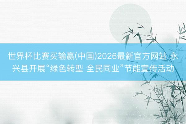 世界杯比赛买输赢(中国)2026最新官方网站 永兴县开展“绿色转型 全民同业”节能宣传活动