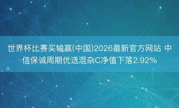 世界杯比赛买输赢(中国)2026最新官方网站 中信保诚周期优选混杂C净值下落2.92%
