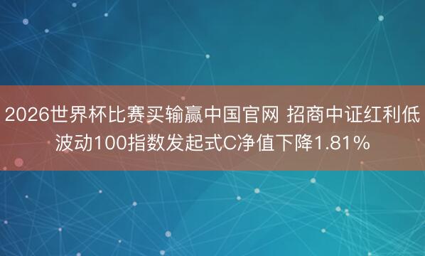 2026世界杯比赛买输赢中国官网 招商中证红利低波动100指数发起式C净值下降1.81%