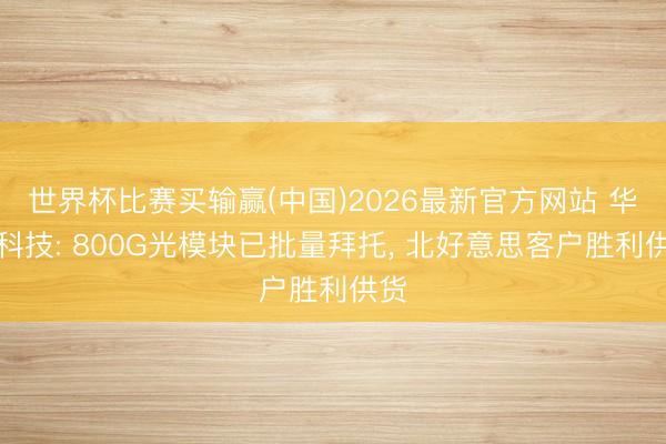 世界杯比赛买输赢(中国)2026最新官方网站 华工科技: 800G光模块已批量拜托, 北好意思客户胜利供货